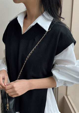 르아델 니트 셔츠 원피스 세트 (2color)(55~66반)나는마리